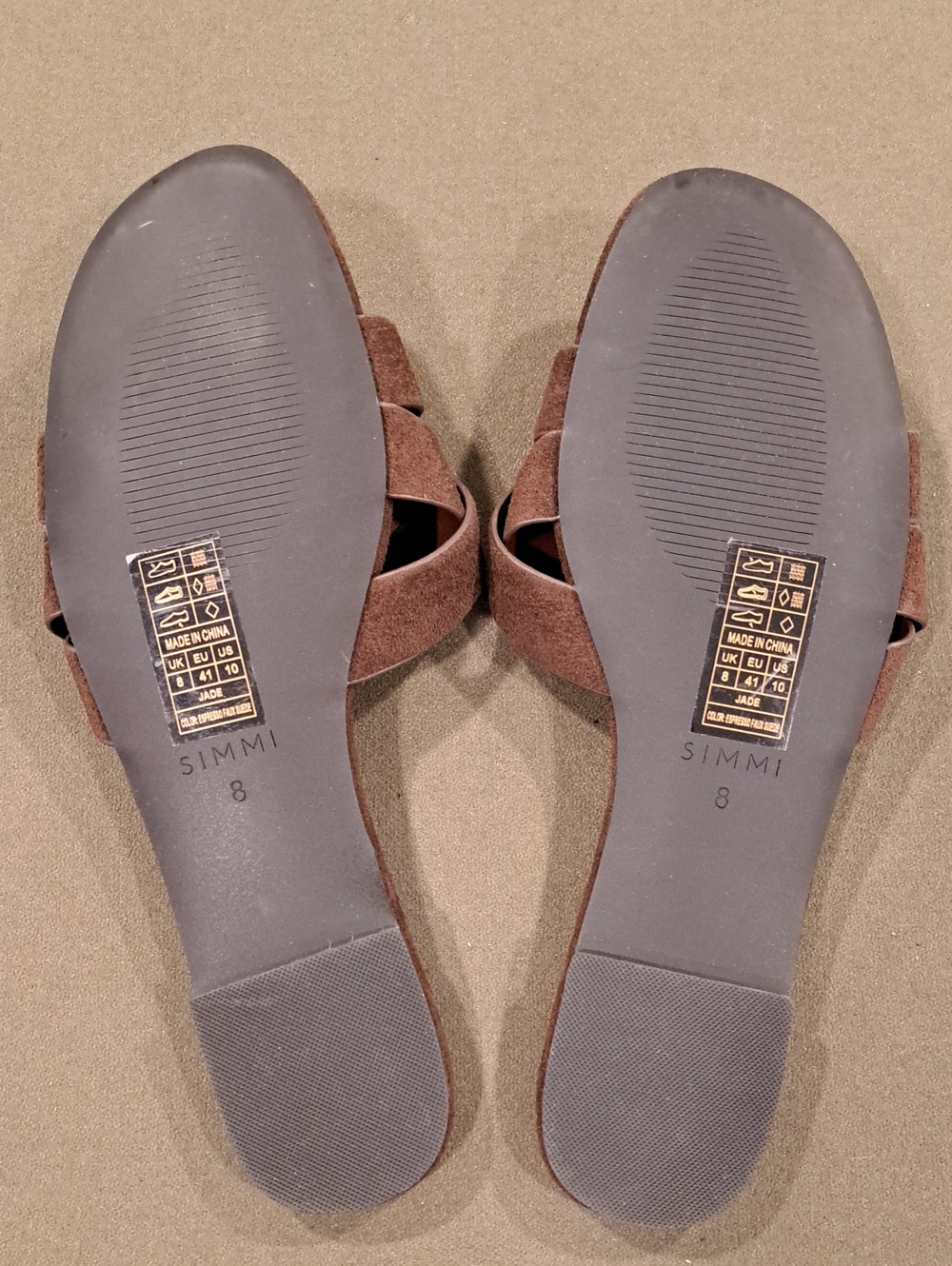 Simmi London Jade Brown Faux Suede Crossover Flats Sandals - Size: 10 - Picture 9 of 10
